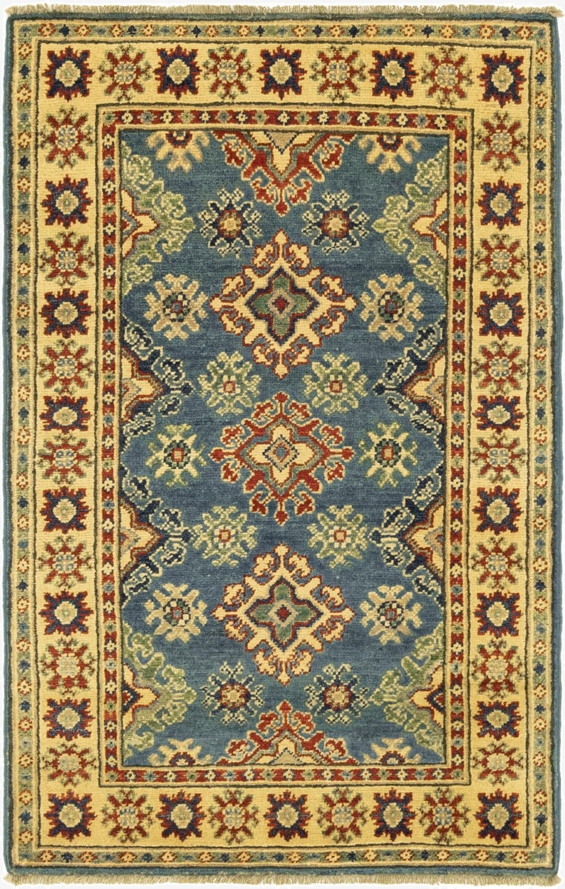  2' 9 x 4' 4  Hand Knotted Kazak Rug