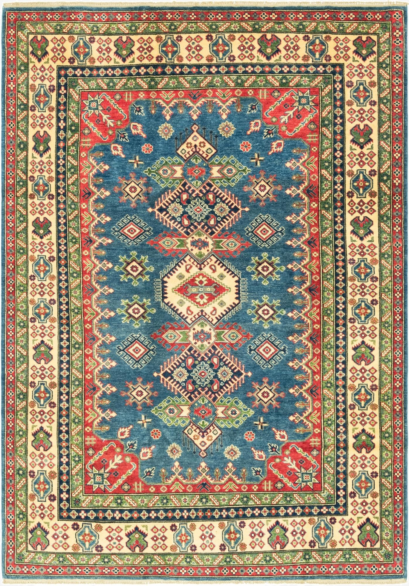  6' 6 x 9' 3  Hand Knotted Kazak Rug
