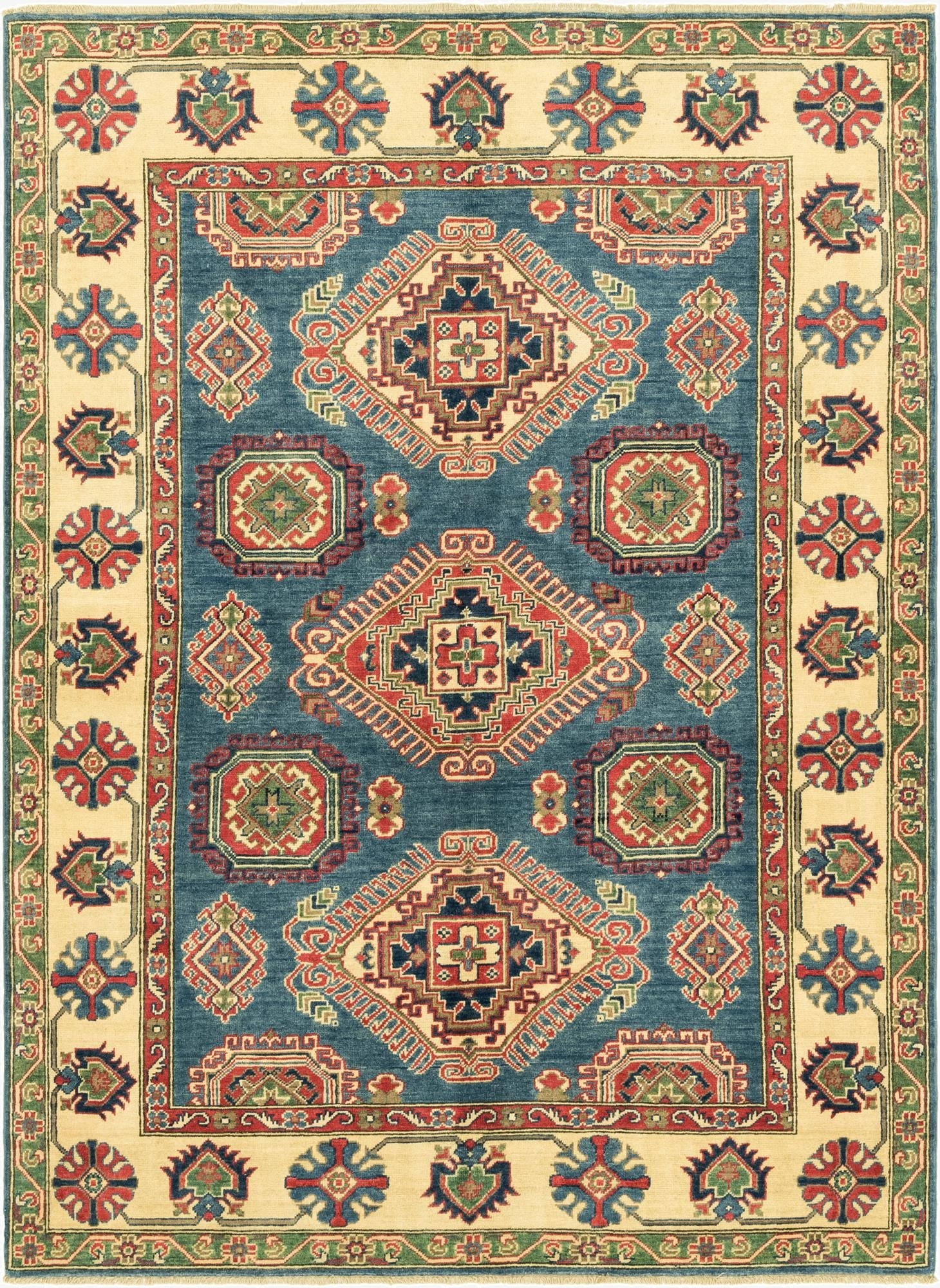  5' 8 x 7' 9  Hand Knotted Kazak Rug