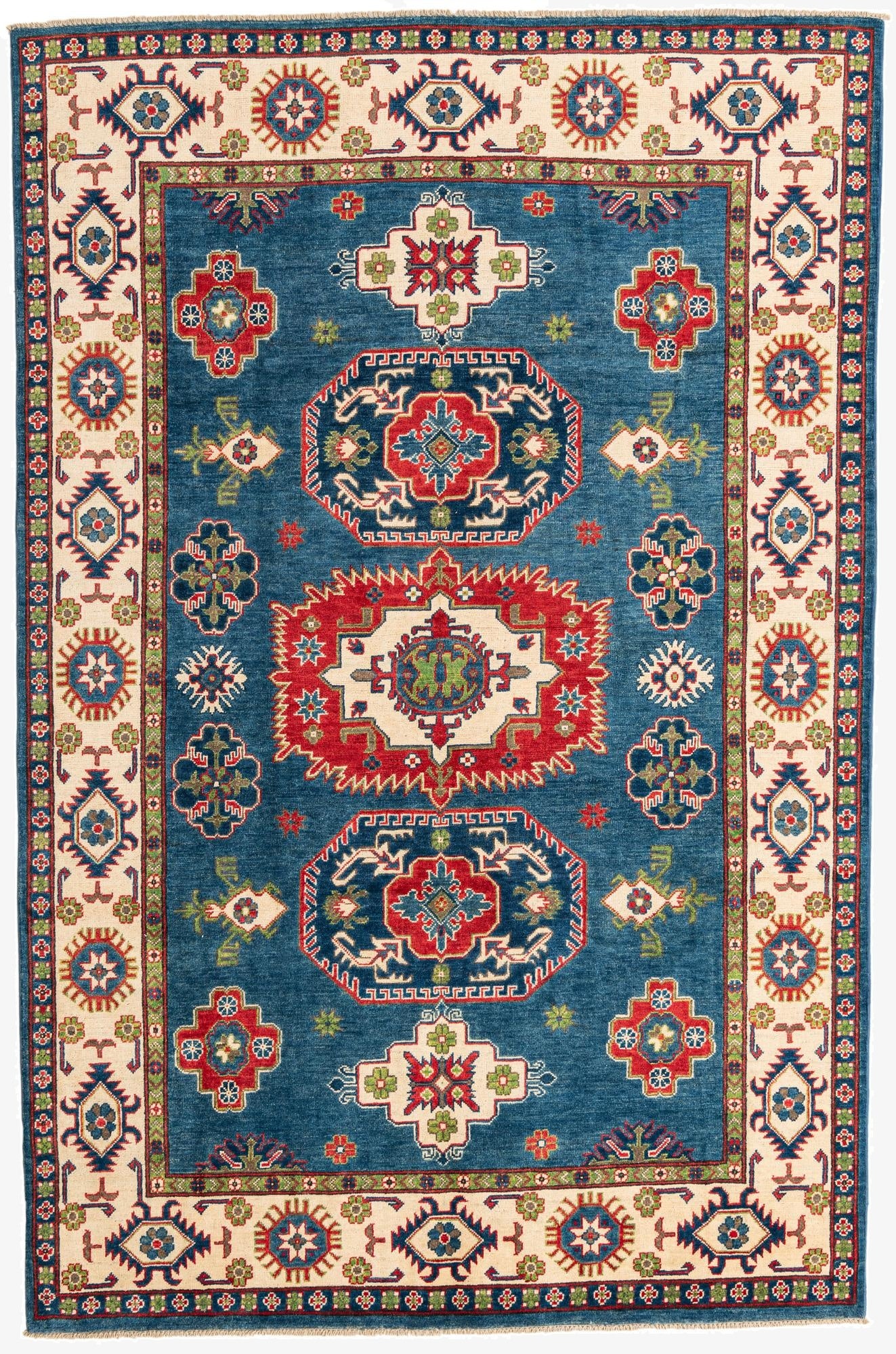  6' 1 x 9'  Hand Knotted Kazak Rug
