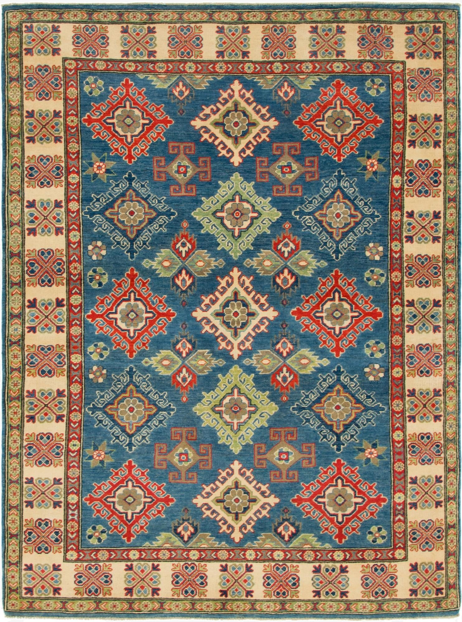  5' 7 x 7' 8  Hand Knotted Kazak Rug