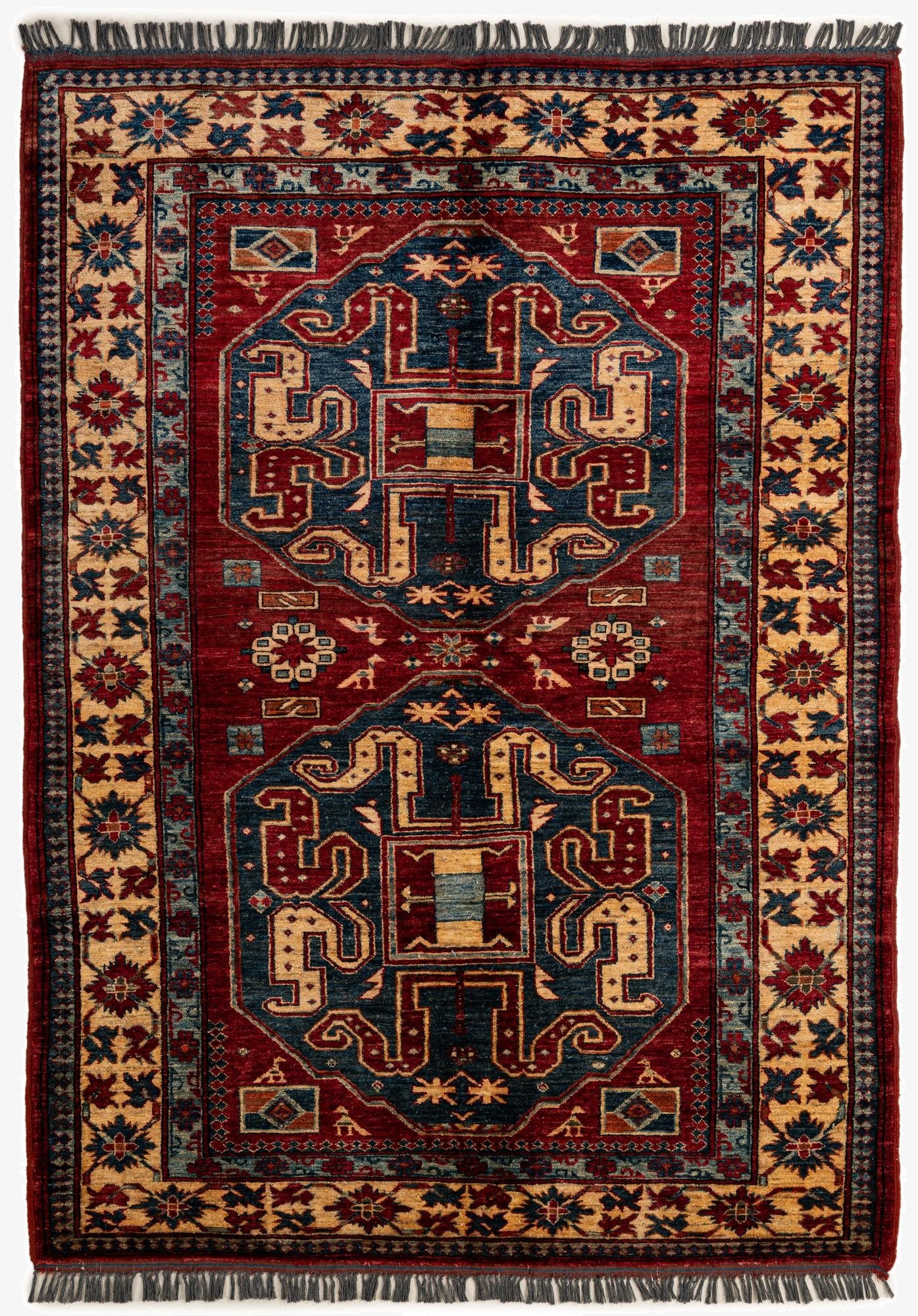  4' 11 x 6' 11  Hand Knotted Kazak Wool Rug