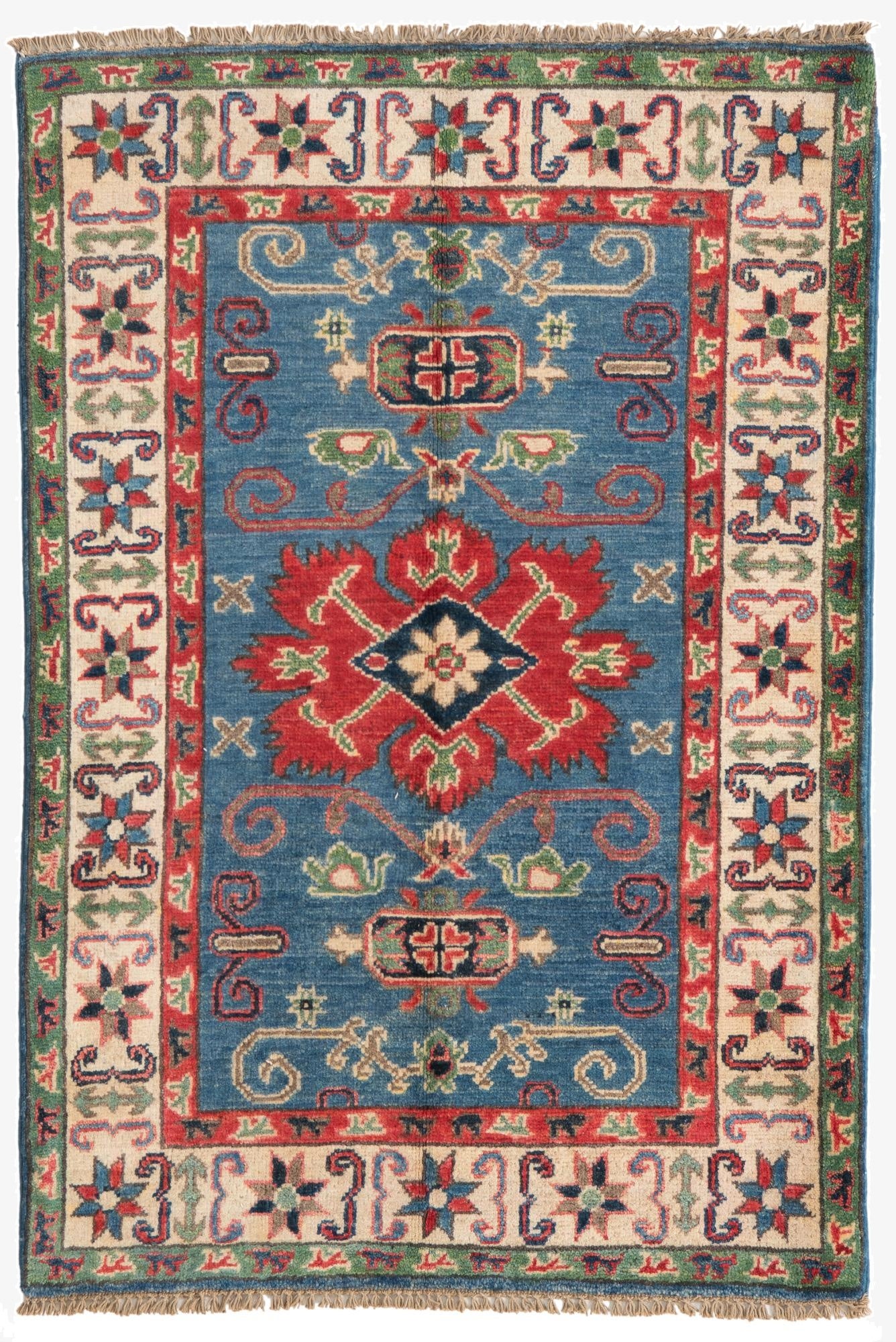  2' 10 x 4' 2  Hand Knotted Kazak Rug