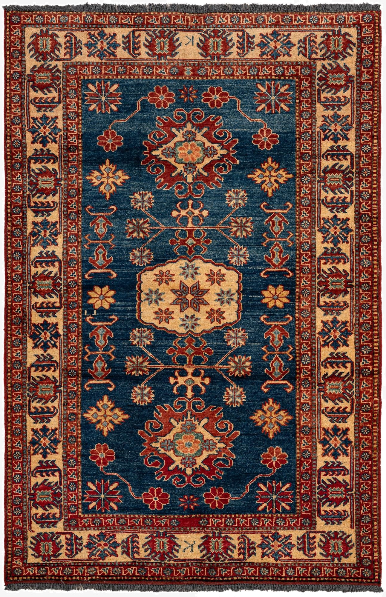  3' 9 x 5' 6  Hand Knotted Kazak Wool Rug
