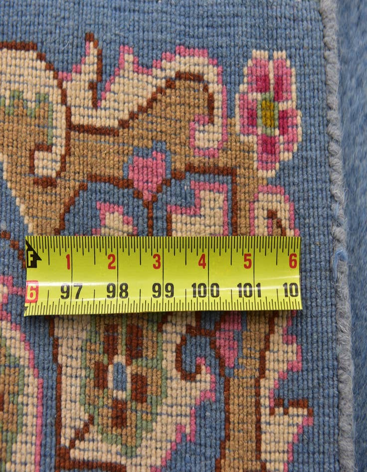 Detail image of  4' 6 x 6'  Hand Knotted Kerman Persian Wool Rug