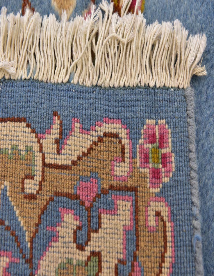 Detail image of  4' 6 x 6'  Hand Knotted Kerman Persian Wool Rug