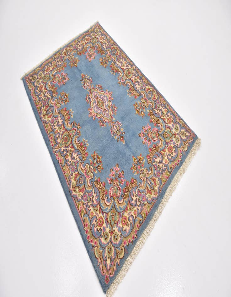 Detail image of  4' 6 x 6'  Hand Knotted Kerman Persian Wool Rug