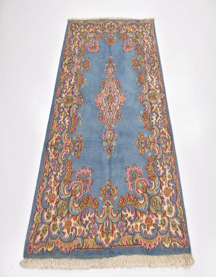 Detail image of  4' 6 x 6'  Hand Knotted Kerman Persian Wool Rug