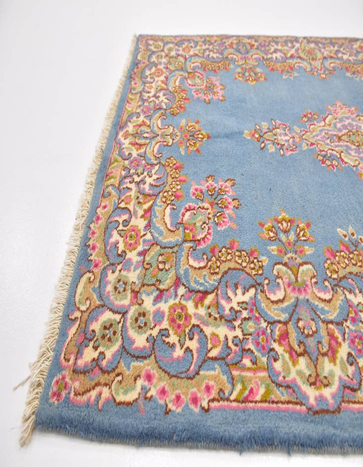 Detail image of  4' 6 x 6'  Hand Knotted Kerman Persian Wool Rug