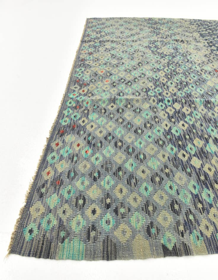 Detail image of  6' 8 x 8' 3  Hand Woven Kilim Maymana Wool Rug