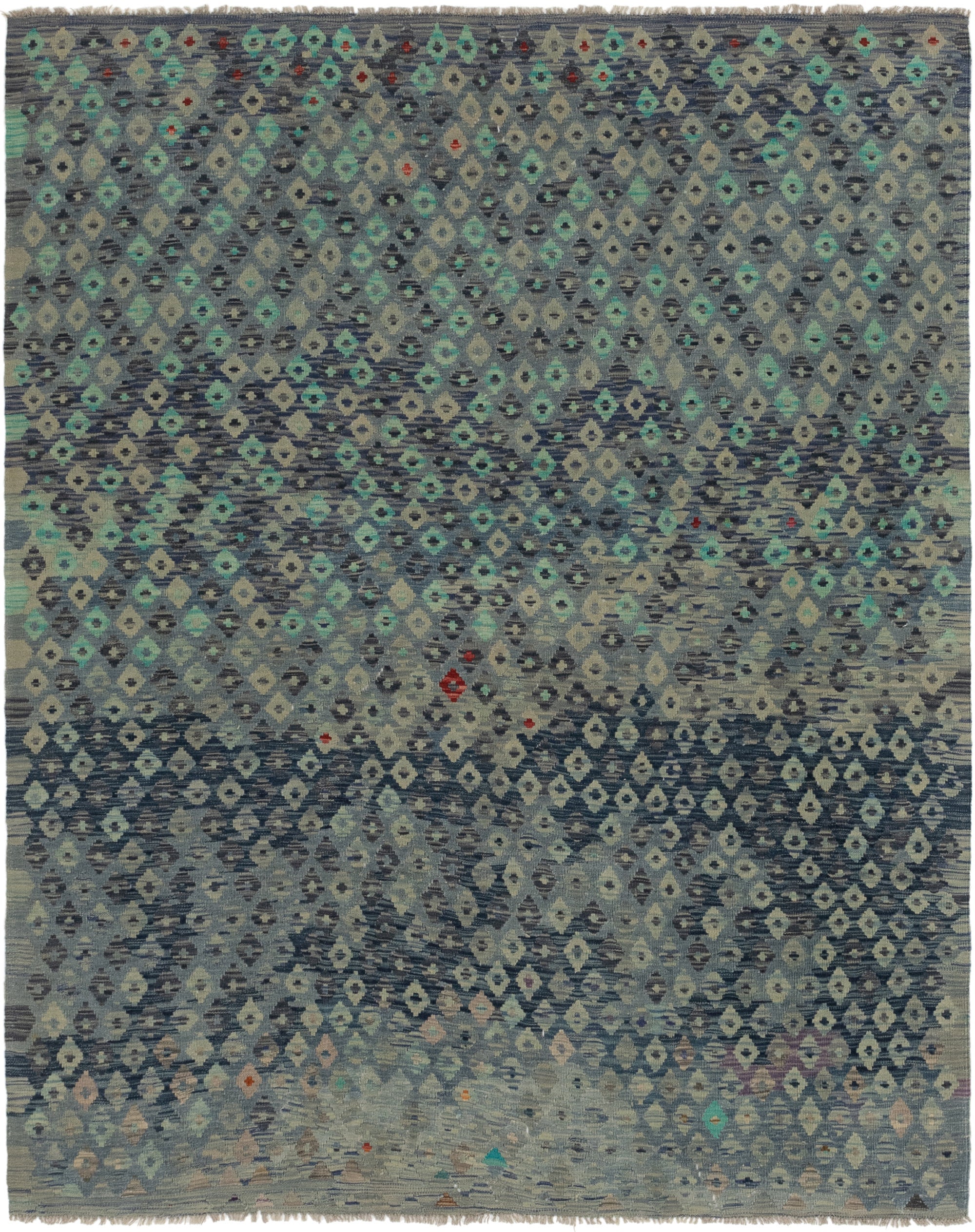  6' 8 x 8' 3  Hand Woven Kilim Maymana Wool Rug