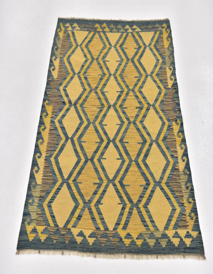 Detail image of  3' 4 x 4' 10  Hand Woven Kilim Modern Wool Rug