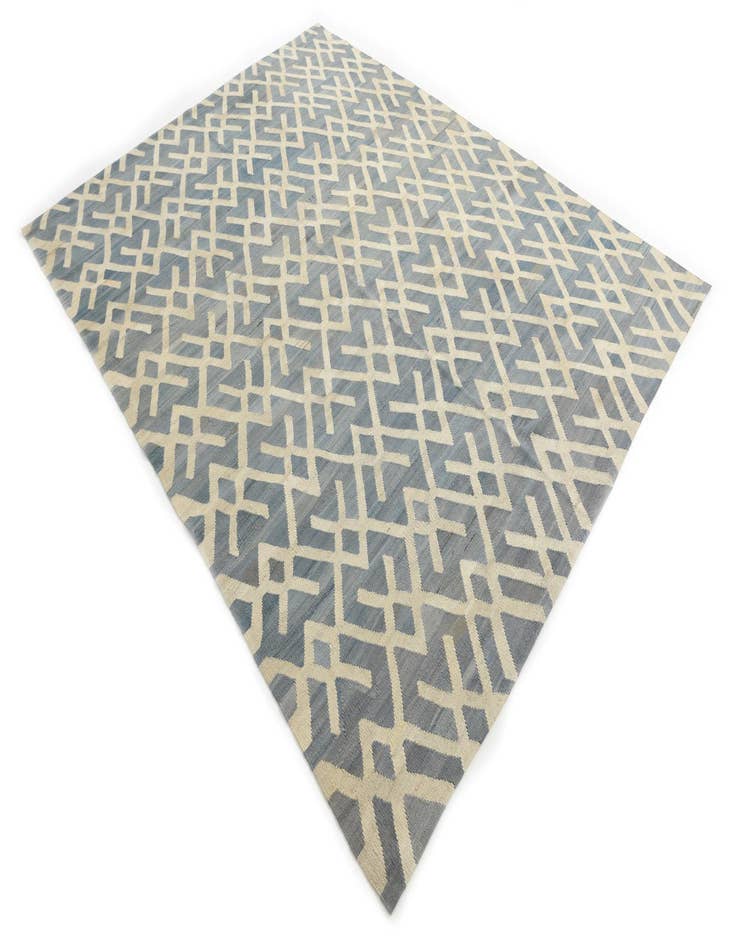 Detail image of  7' 2 x 9' 5  Hand Woven Kilim Modern Wool Rug