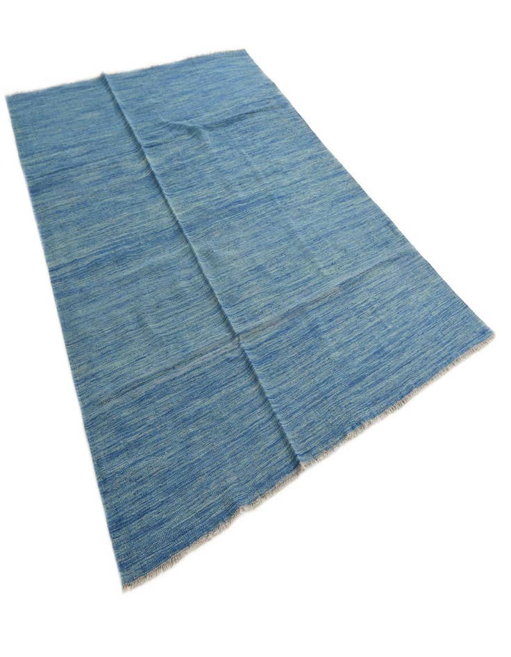 Detail image of  5' 9 x 8'  Hand Woven Kilim Modern Wool Rug