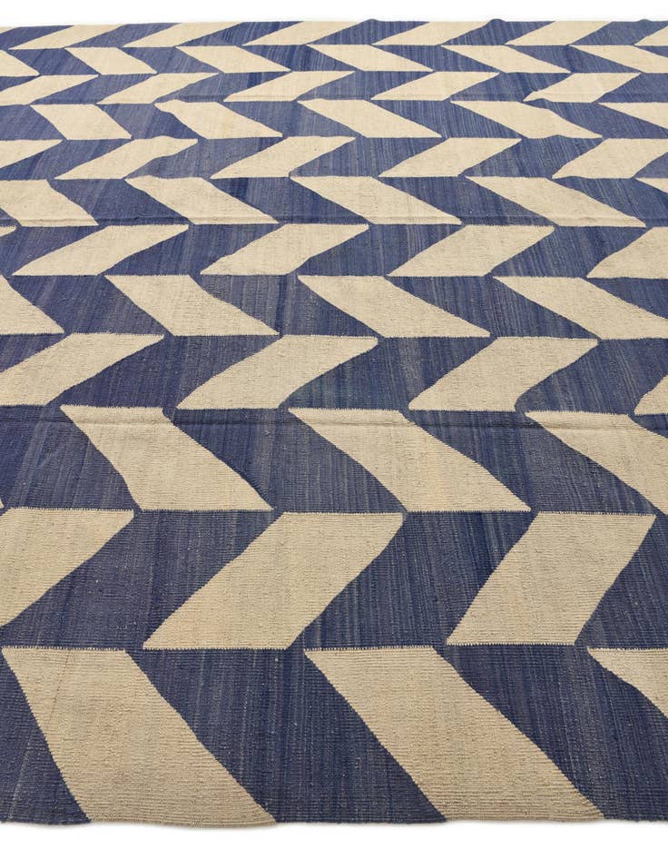 Detail image of  10' 7 x 12' 8  Hand Woven Kilim Modern Wool Rug