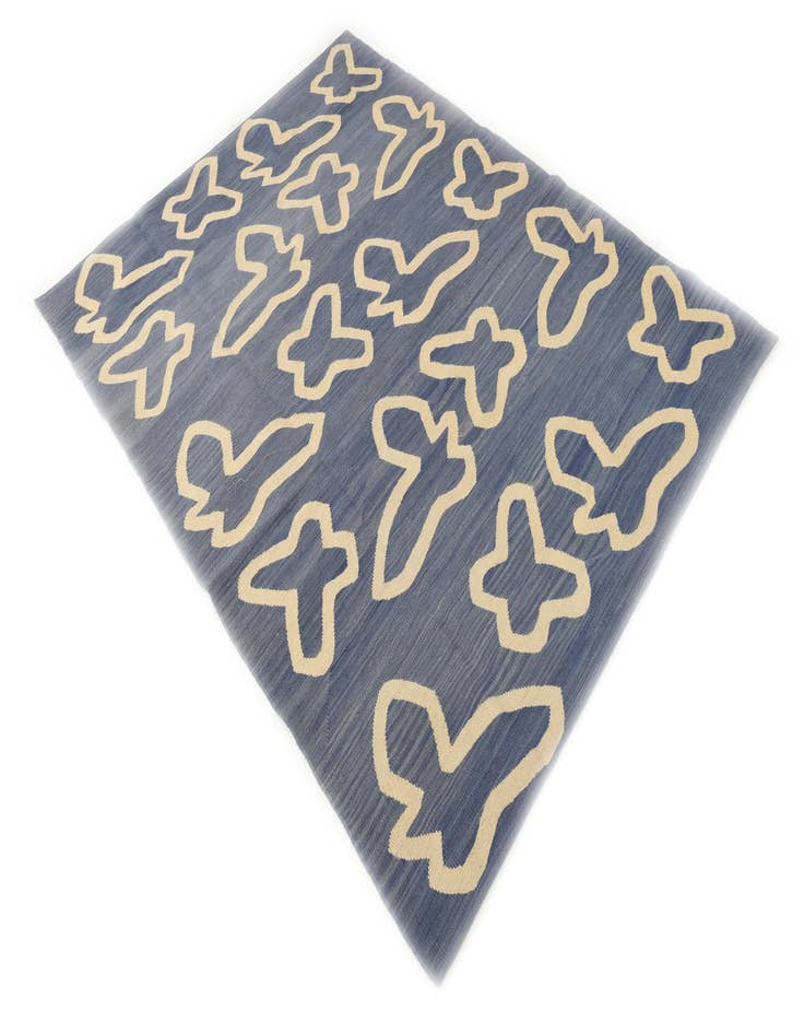 Detail image of  5' x 6' 7  Hand Woven Kilim Modern Wool Rug