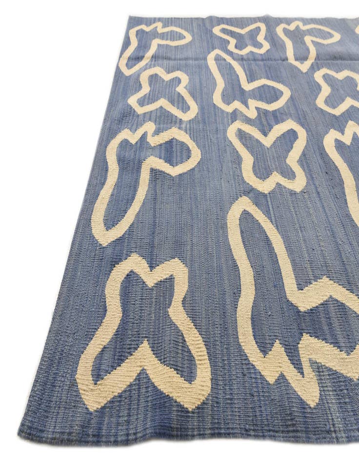 Detail image of  5' x 6' 7  Hand Woven Kilim Modern Wool Rug