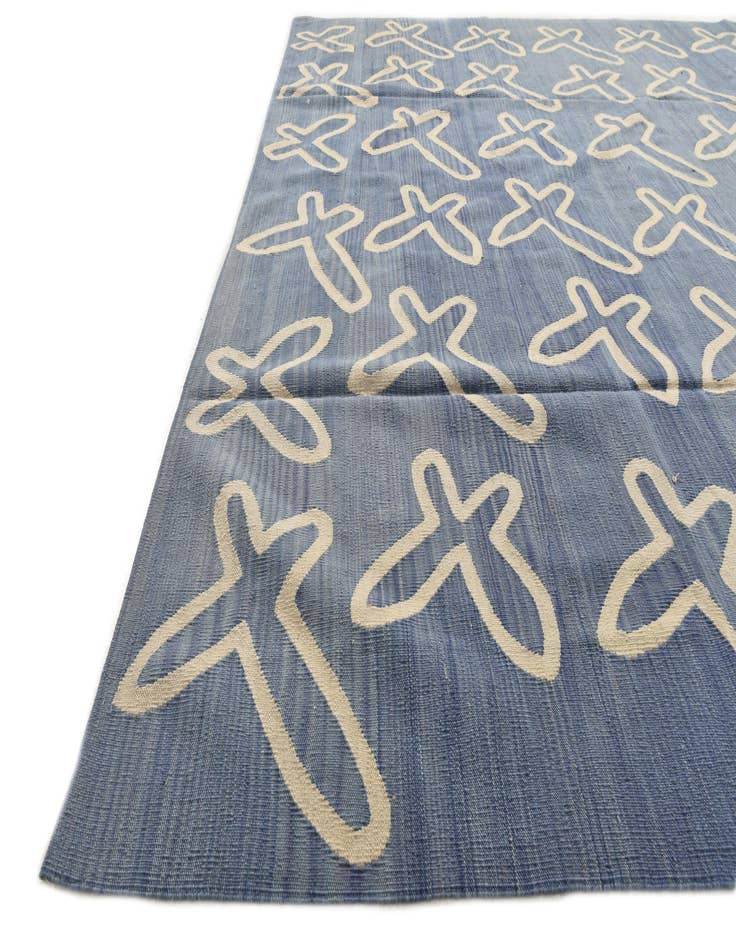 Detail image of  8' 2 x 9' 6  Hand Woven Kilim Modern Wool Rug