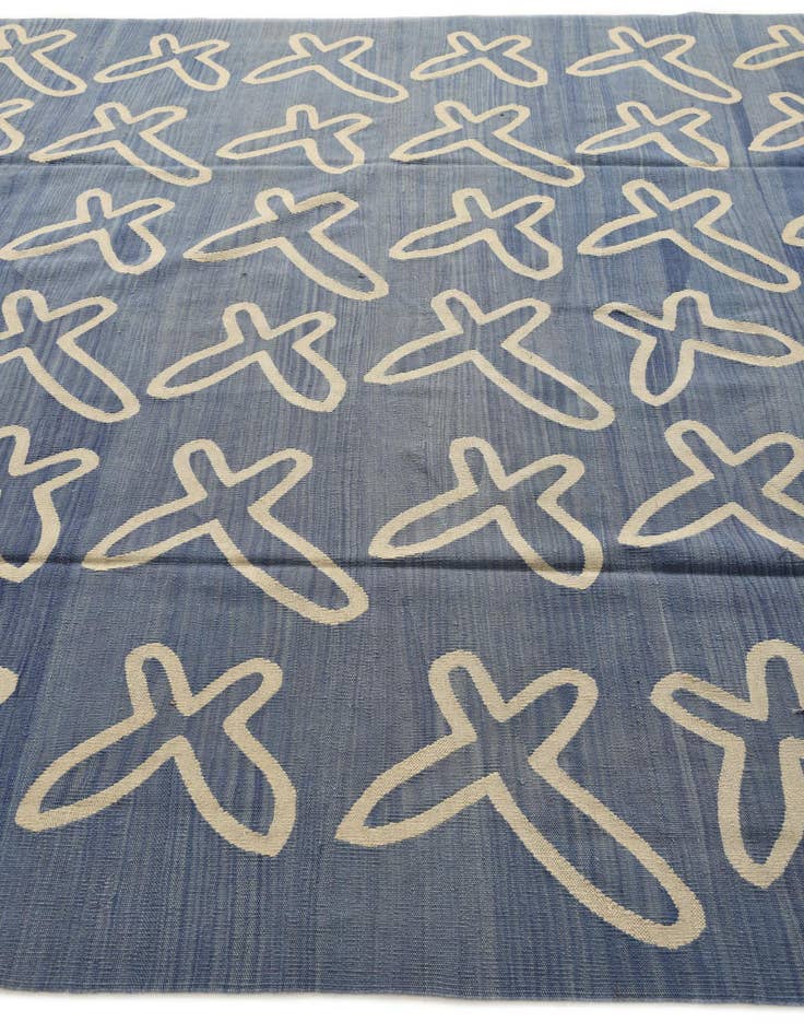 Detail image of  8' 2 x 9' 6  Hand Woven Kilim Modern Wool Rug