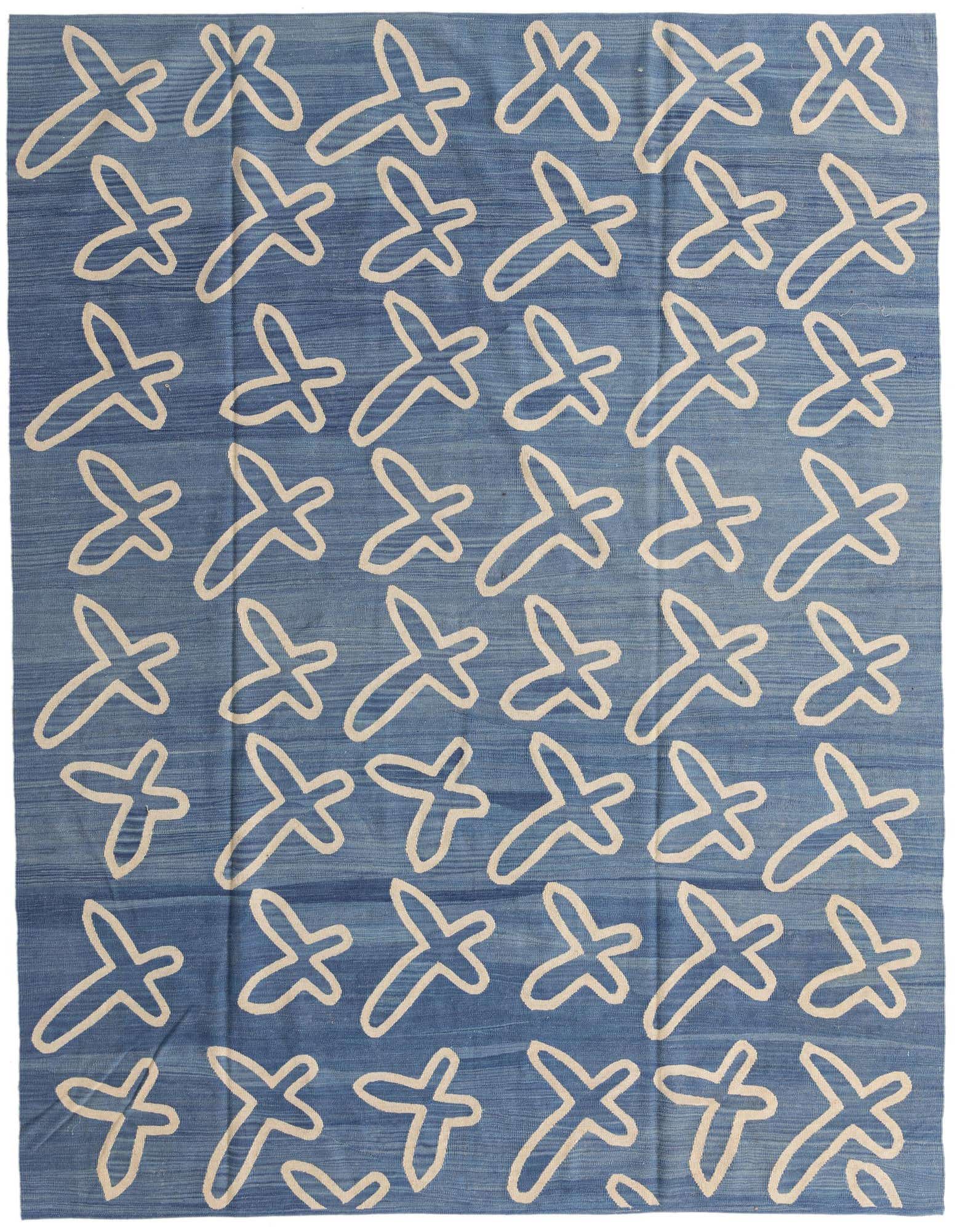 Primary image of  8' 2 x 9' 6  Hand Woven Kilim Modern Wool Rug