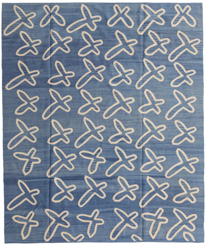 8' 2 x 9' 6 Hand Woven Kilim Modern Wool Rug