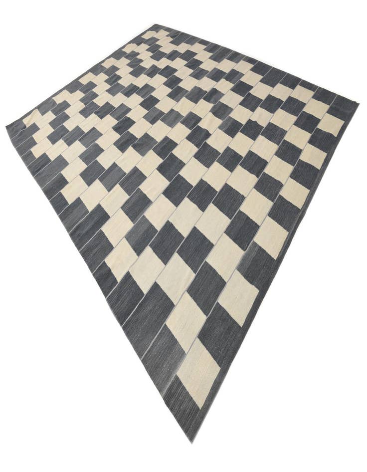 Detail image of  10' 3 x 12' 11  Hand Woven Kilim Modern Wool Rug