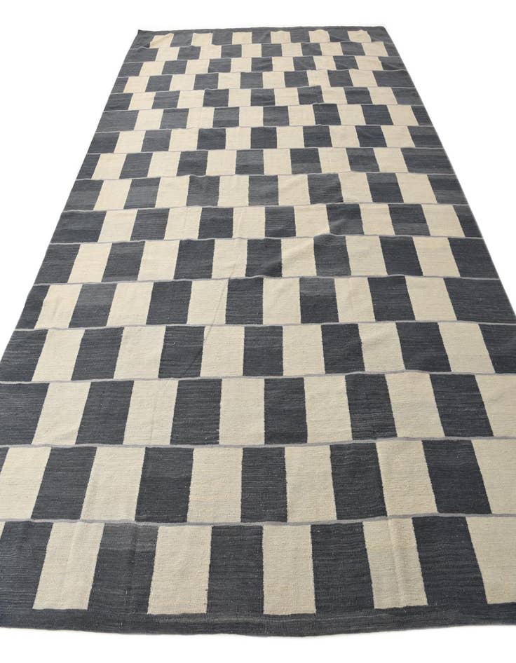 Detail image of  10' 3 x 12' 11  Hand Woven Kilim Modern Wool Rug