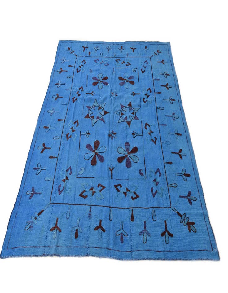 Detail image of  6' x 7' 3  Hand Woven Kilim Modern Wool Rug