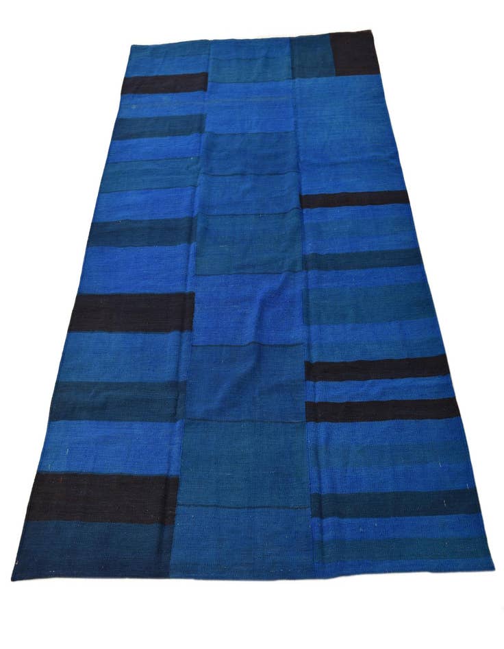 Detail image of  4' 8 x 6' 4  Hand Woven Kilim Modern Wool Rug