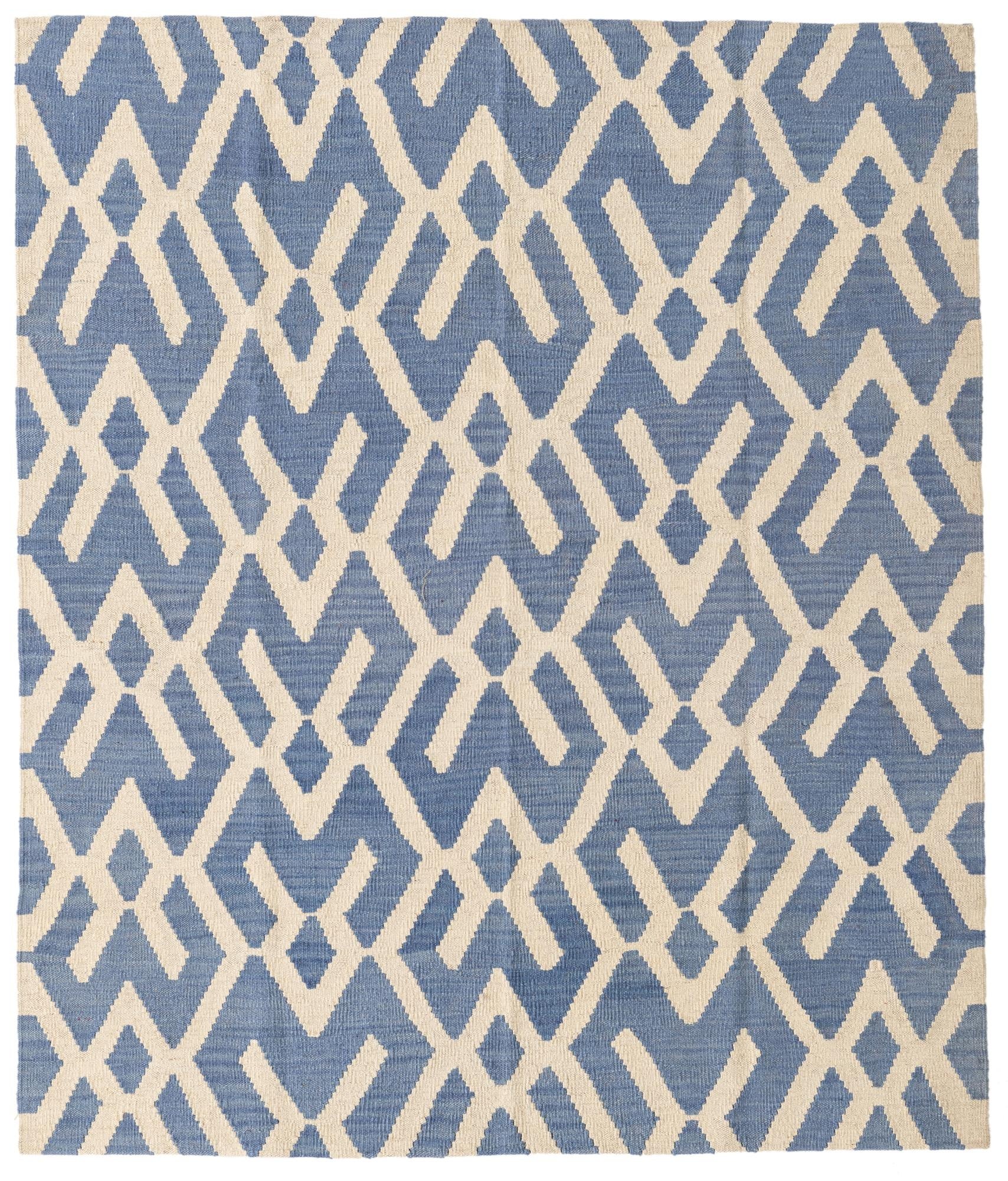  4' 9 x 5' 6  Hand Woven Kilim Modern Wool Rug