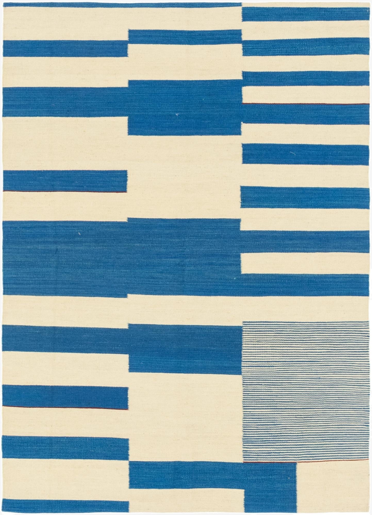  4' 2 x 5' 10  Hand Woven Kilim Modern Wool Rug