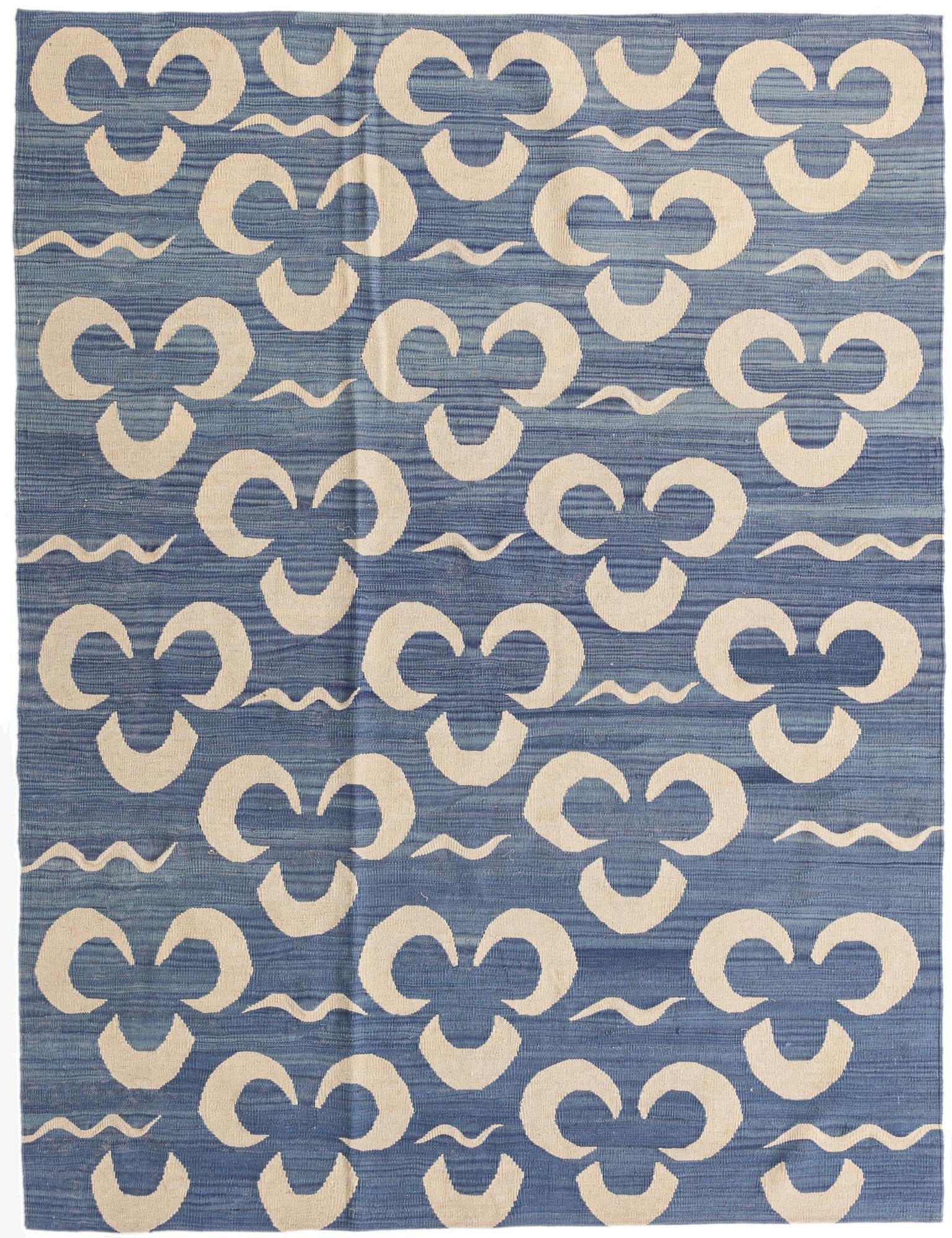  5' 10 x 7' 7  Hand Woven Kilim Modern Wool Rug