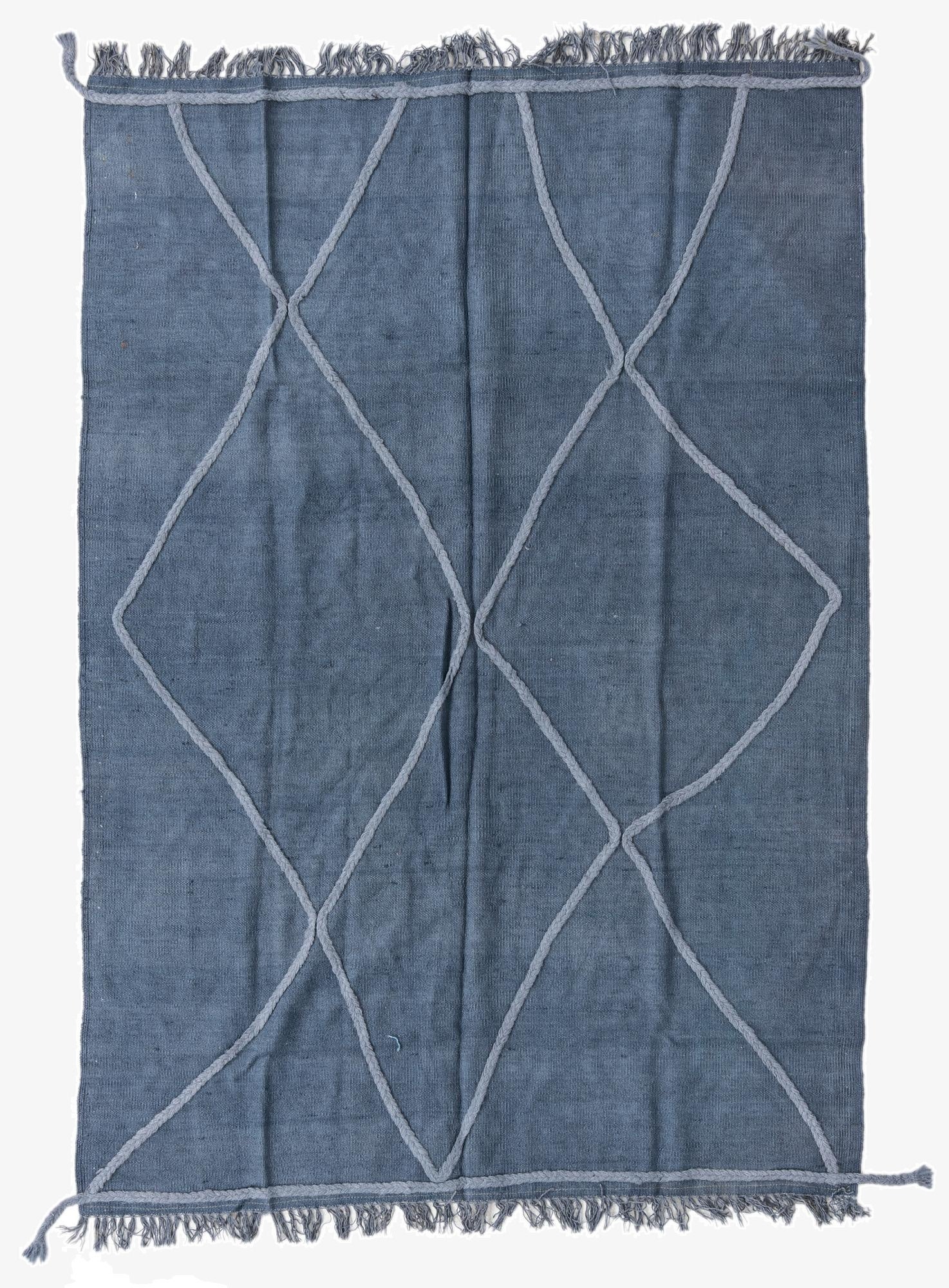  4' 8 x 6' 8  Hand Woven Kilim Modern Wool Rug