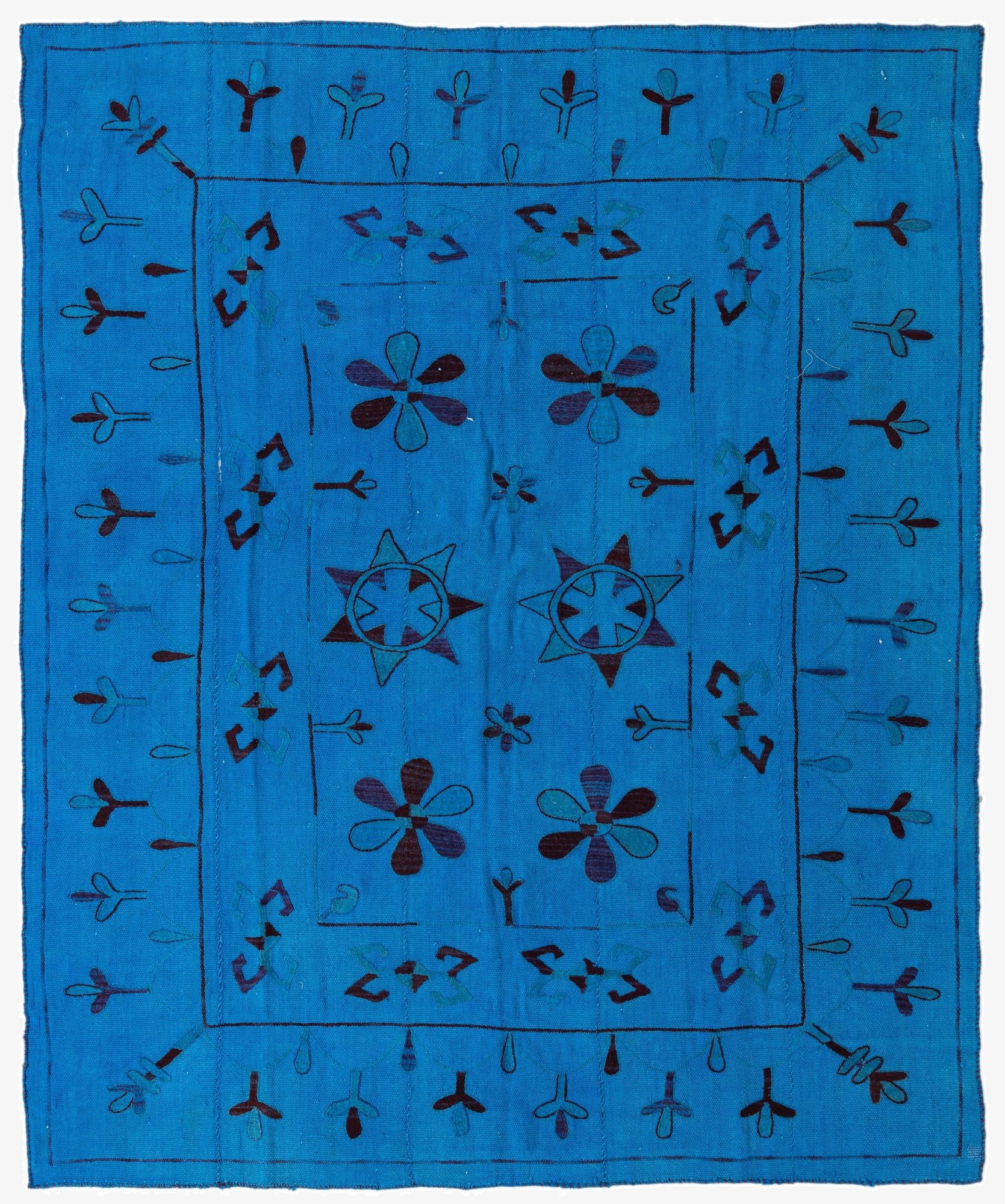  6' x 7' 3  Hand Woven Kilim Modern Wool Rug