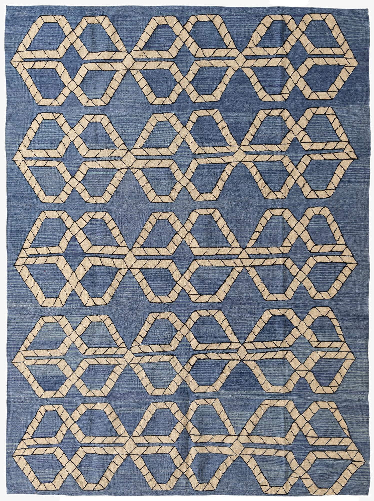  7' 1 x 9' 6  Hand Woven Kilim Modern Wool Rug