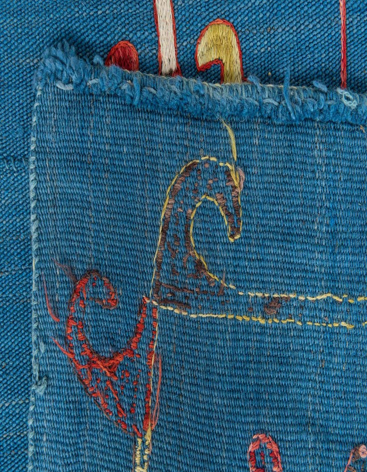 Detail image of  5' 9 x 7' 1  Hand Woven Kilim Suzani Wool Rug