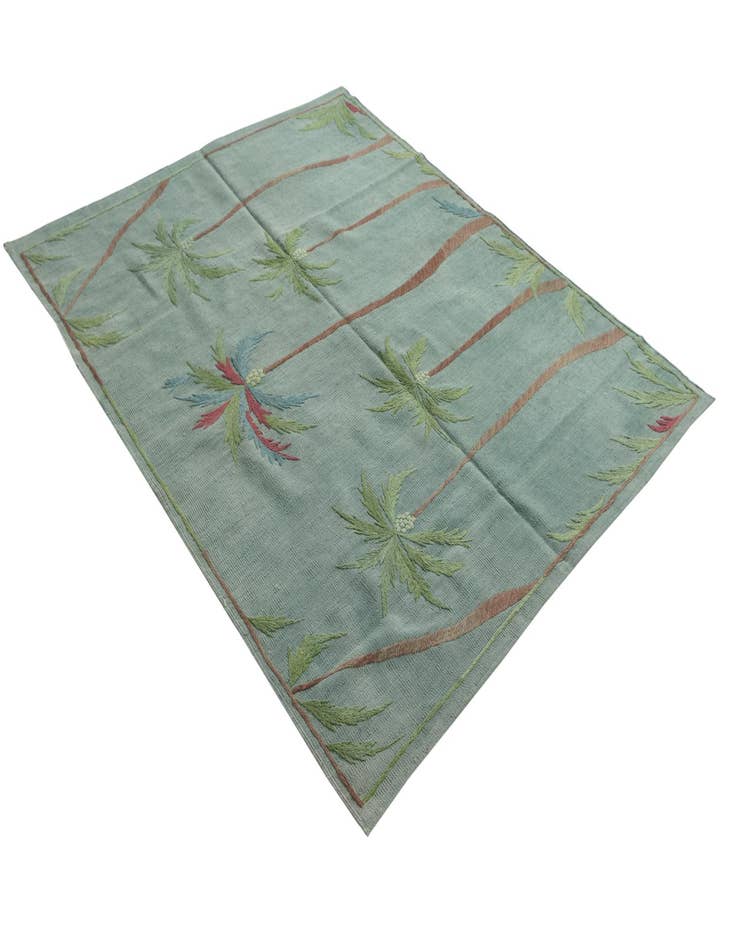 Detail image of  5' 2 x 6' 3  Hand Woven Kilim Suzani Wool Rug