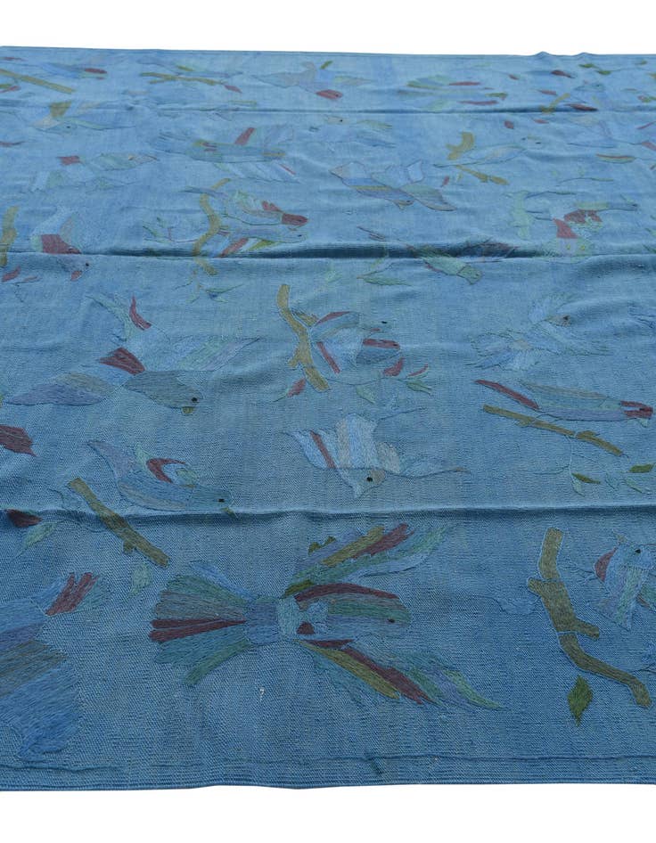 Detail image of  8' 6 x 11'  Hand Woven Kilim Suzani Wool Rug