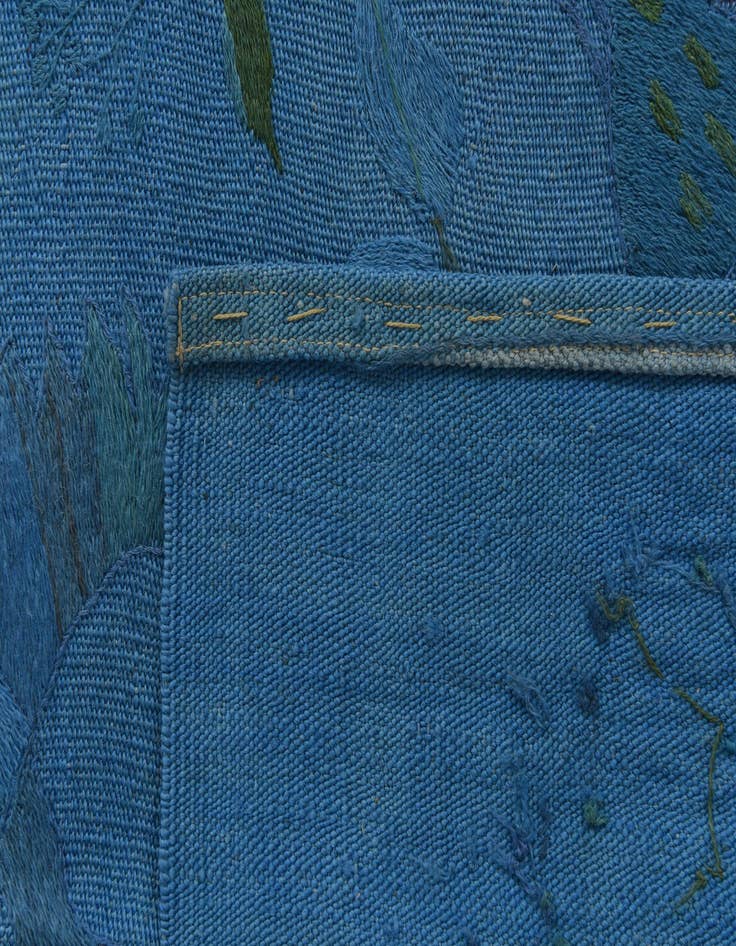 Detail image of  8' 6 x 11'  Hand Woven Kilim Suzani Wool Rug