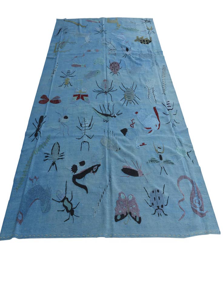 Detail image of  6' 9 x 9' 1  Hand Woven Kilim Suzani Wool Rug