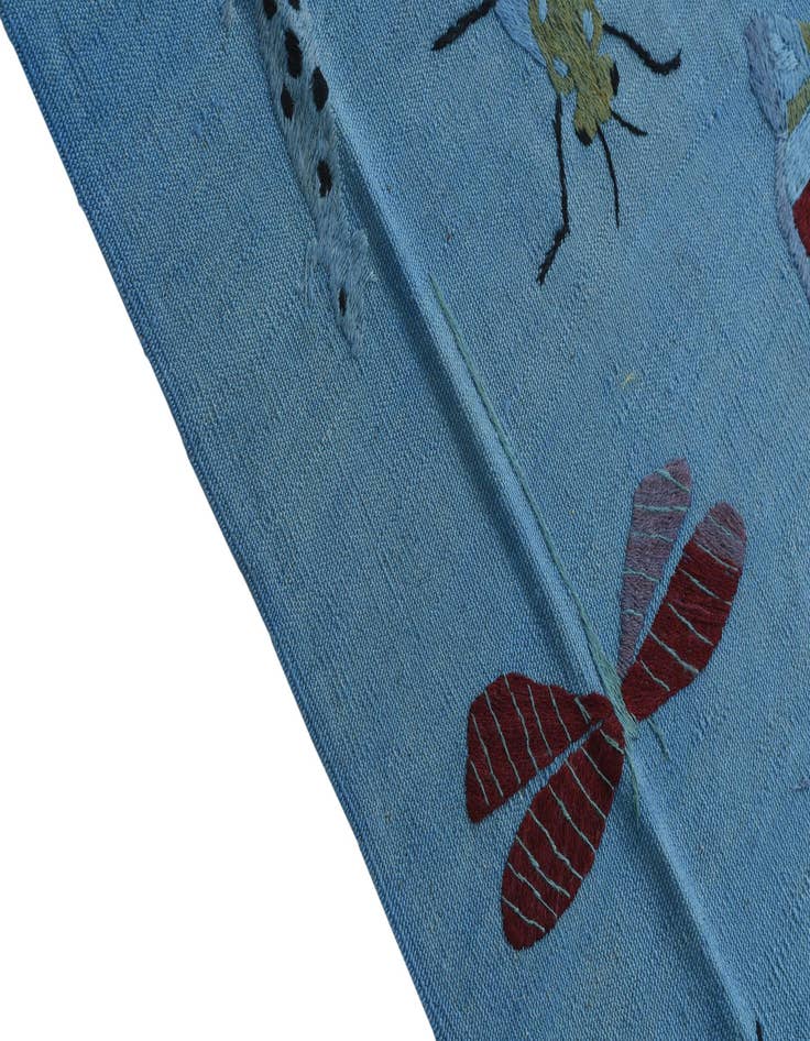 Detail image of  6' 9 x 9' 1  Hand Woven Kilim Suzani Wool Rug