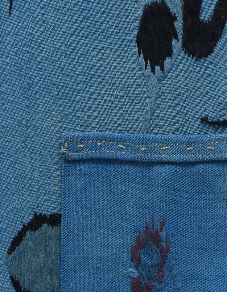 Detail image of  6' 9 x 9' 1  Hand Woven Kilim Suzani Wool Rug