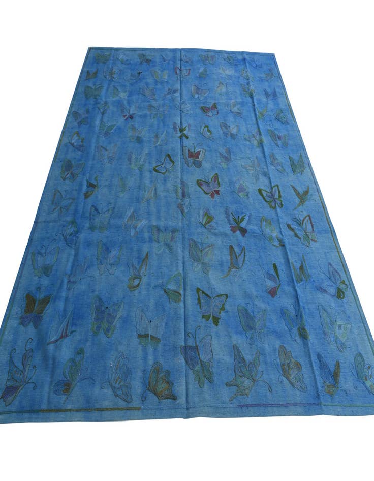 Detail image of  8' 1 x 9' 3  Hand Woven Kilim Suzani Wool Rug