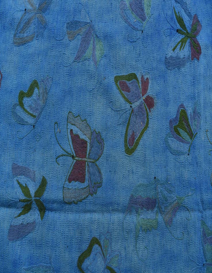 Detail image of  8' 1 x 9' 3  Hand Woven Kilim Suzani Wool Rug