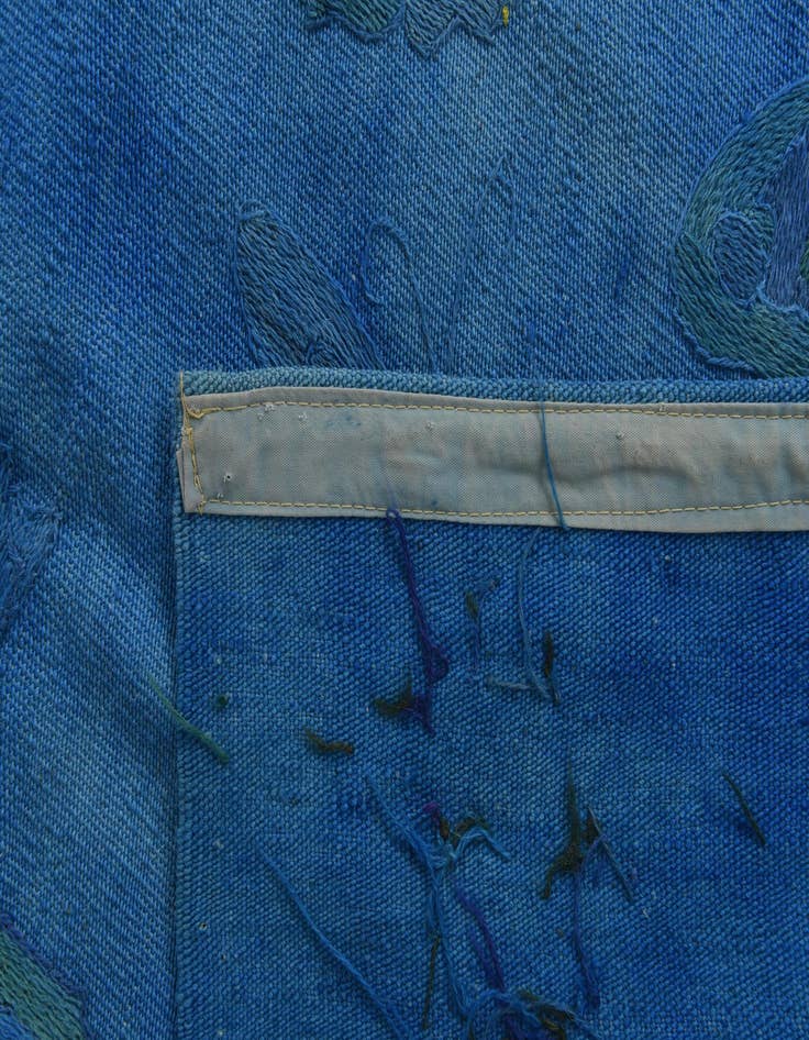 Detail image of  8' 1 x 9' 3  Hand Woven Kilim Suzani Wool Rug