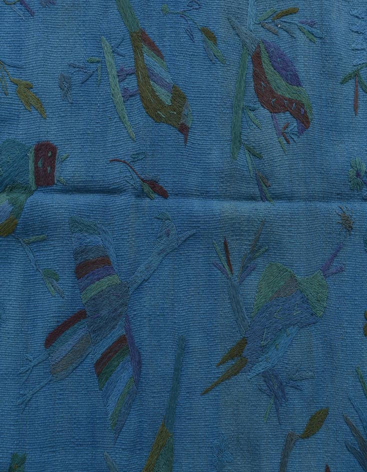 Detail image of  4' x 5' 6  Hand Woven Kilim Suzani Wool Rug