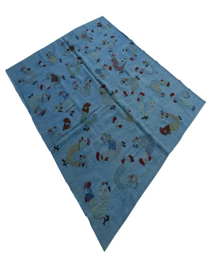 Detail image of  5' 3 x 6' 2  Hand Woven Kilim Suzani Wool Rug