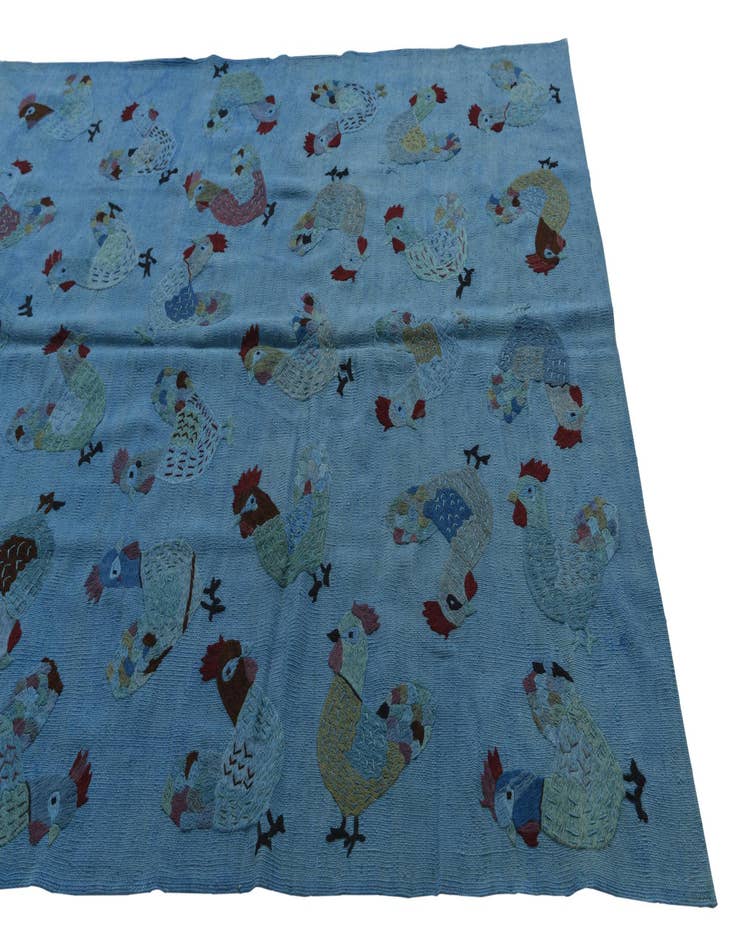 Detail image of  5' 3 x 6' 2  Hand Woven Kilim Suzani Wool Rug