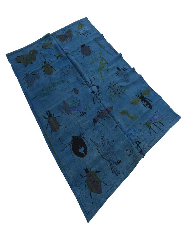 Detail image of  4' 2 x 5' 7  Hand Woven Kilim Suzani Wool Rug