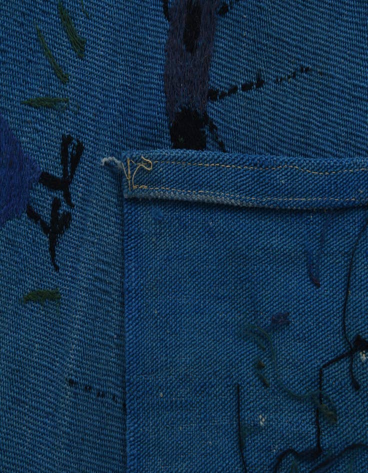 Detail image of  4' 2 x 5' 7  Hand Woven Kilim Suzani Wool Rug